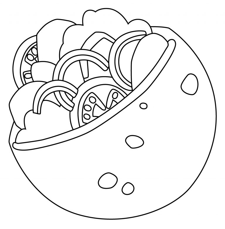 Stuffed Flatbread Emoji coloring page - ColouringPages