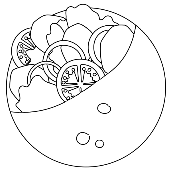 Stuffed Flatbread Emoji coloring page image