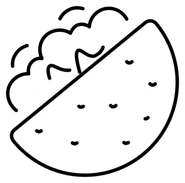 Stuffed Flatbread Emoji coloring page image