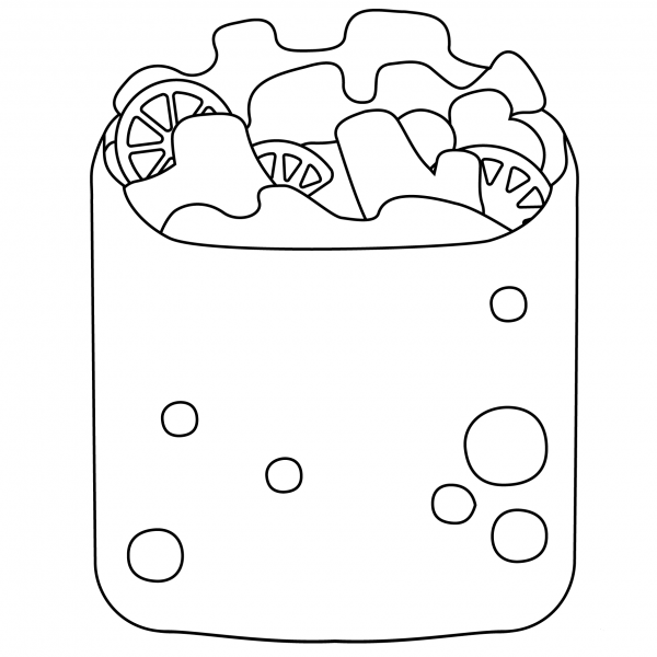Stuffed Flatbread Emoji coloring page image