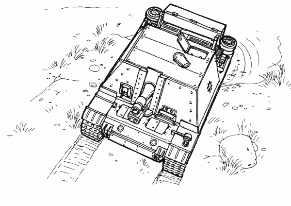 Sturmpanzer heavy assault gun coloring page image