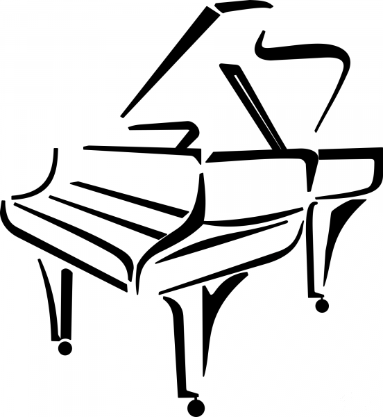 Stylised Piano coloring page image