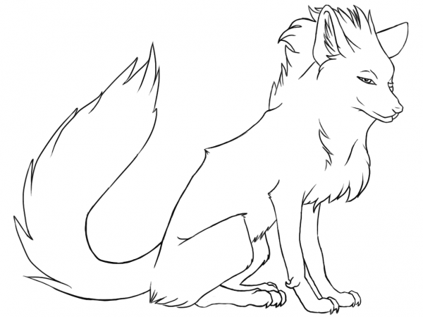 Stylish Fox coloring page image