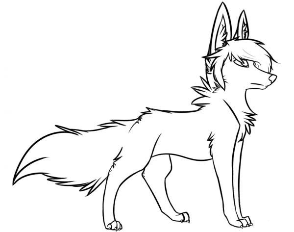 Stylish Wolf coloring page image