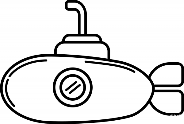 Submarine coloring page image