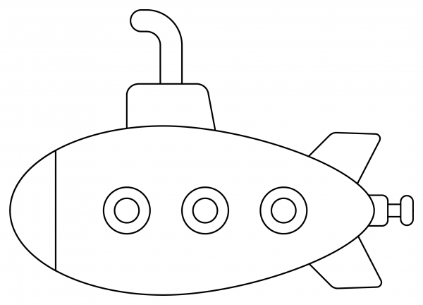Submarine coloring page image
