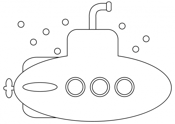 Submarine coloring page image
