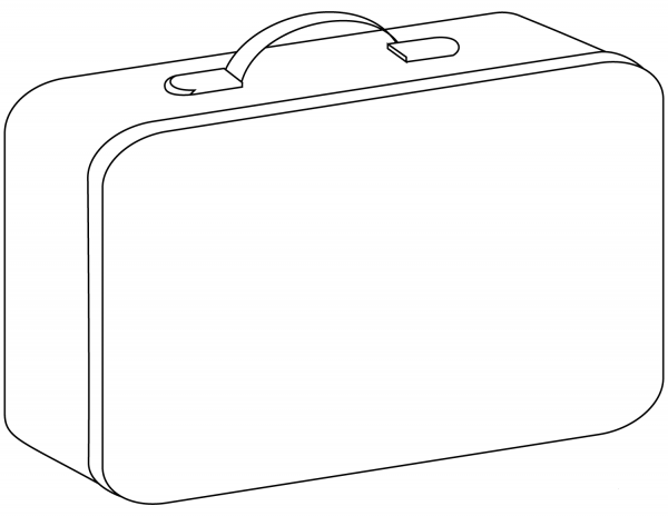 Suitcase coloring page image