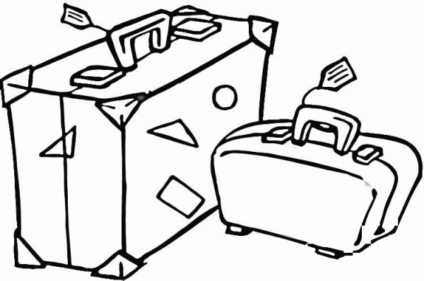 Suitcase to Travel  coloring page image
