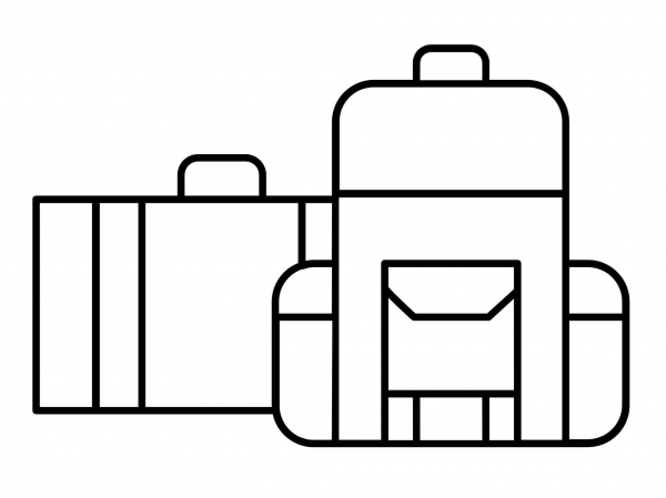 Suitcases coloring page image