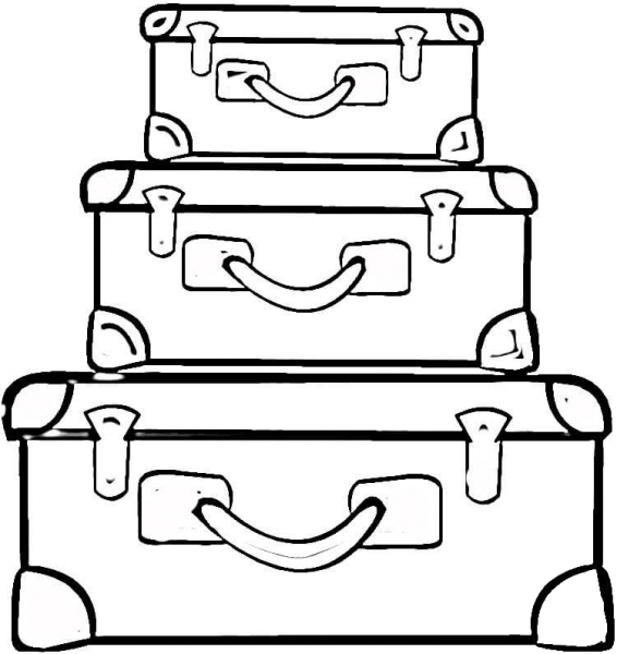 Suitcases  coloring page image