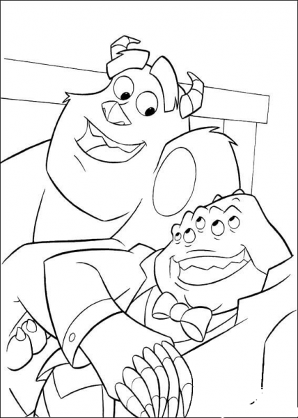 Sulley And Henry J. Waternoose III coloring page image