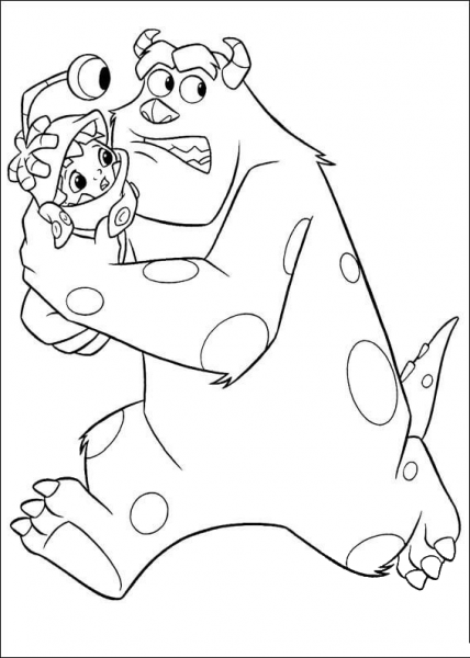 Sulley Is Running Away  coloring page image