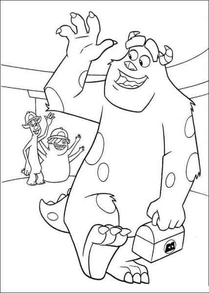 Sulley Says Goodbye  coloring page image