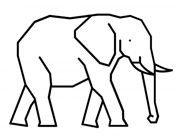 Sumatran Elephant coloring page image