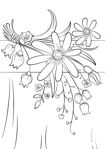 Summer Flowers coloring page image