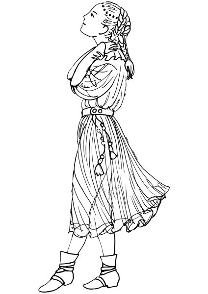 Summer Girl coloring page image