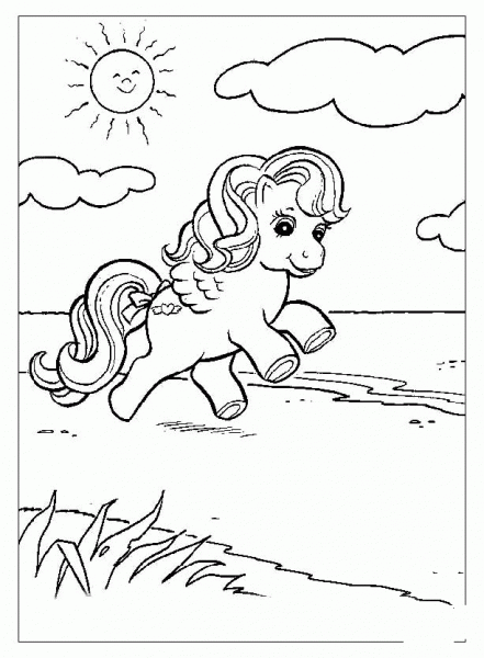 Summer Vacation For Pony  coloring page image