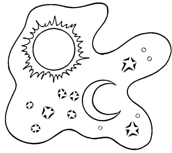 Sun and Moon coloring page image
