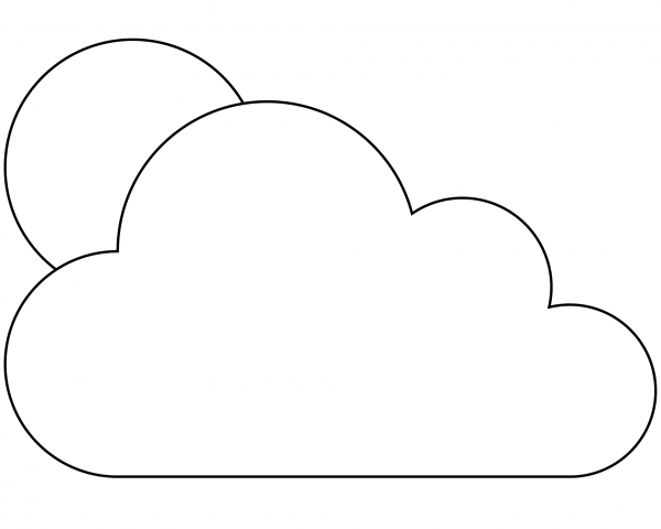 Sun Behind Cloud Emoji coloring page image