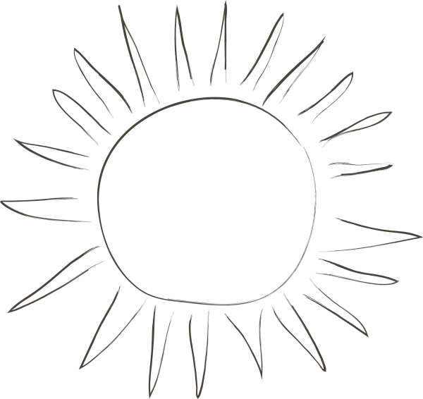 Sun coloring page image