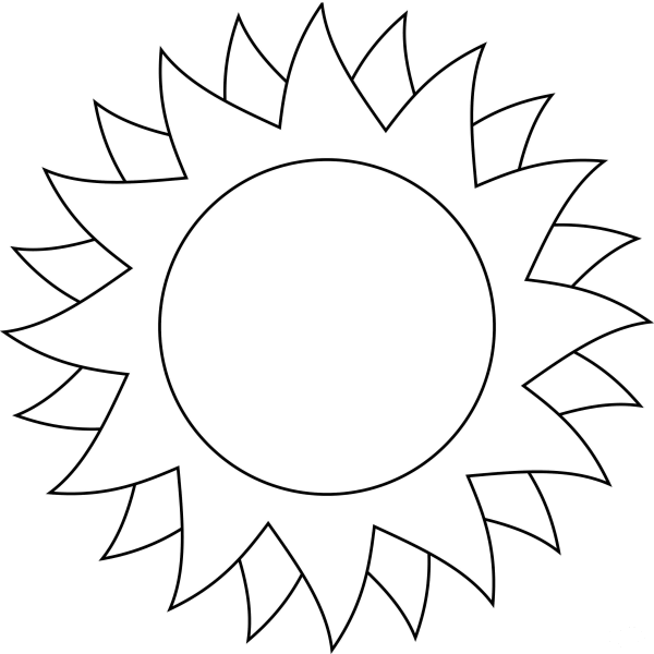 Sun coloring page image