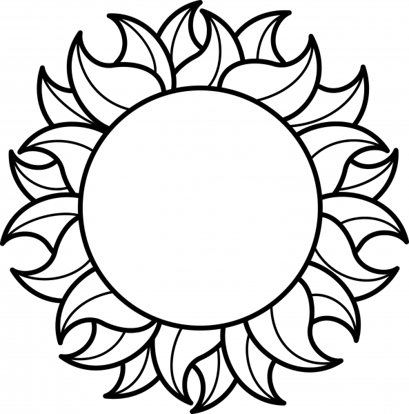 Sun coloring page image