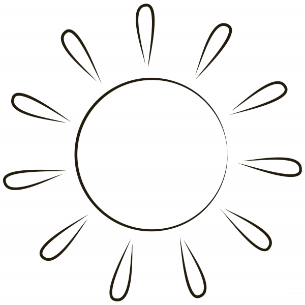 Sun coloring page image