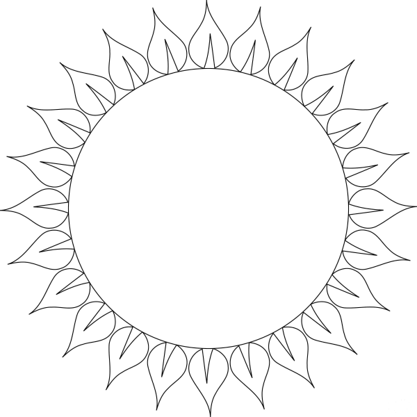 Sun coloring page image
