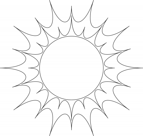 Sun coloring page image