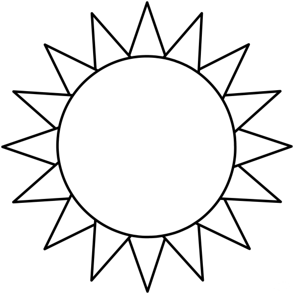Sun coloring page image