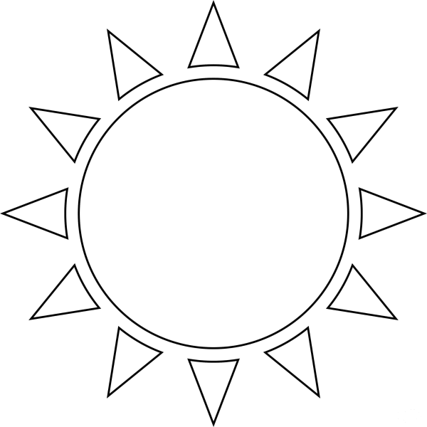 Sun coloring page image