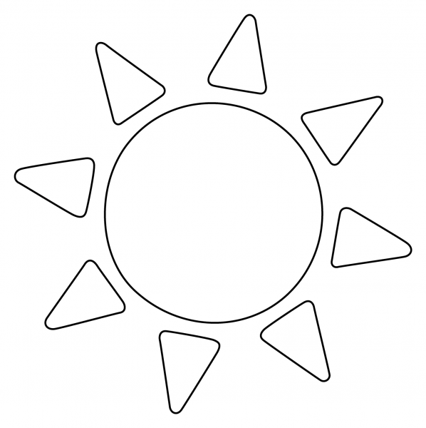 Sun Emoji coloring page image