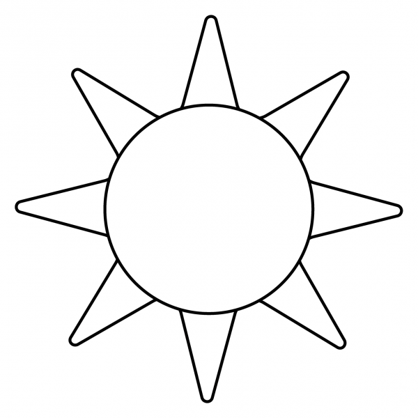 Sun Emoji coloring page image