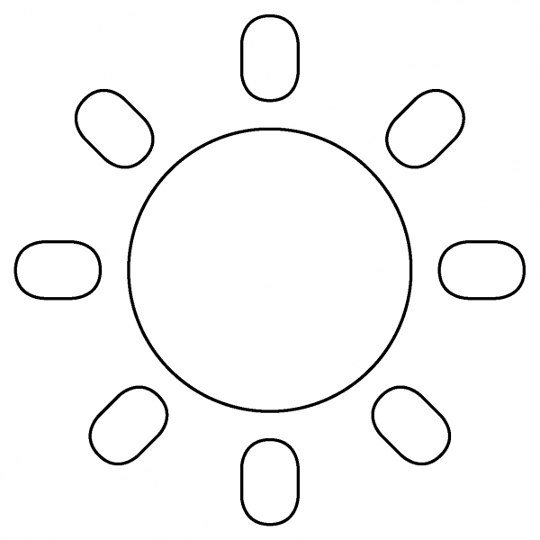 Sun Emoji coloring page image