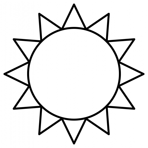 Sun Emoji coloring page image