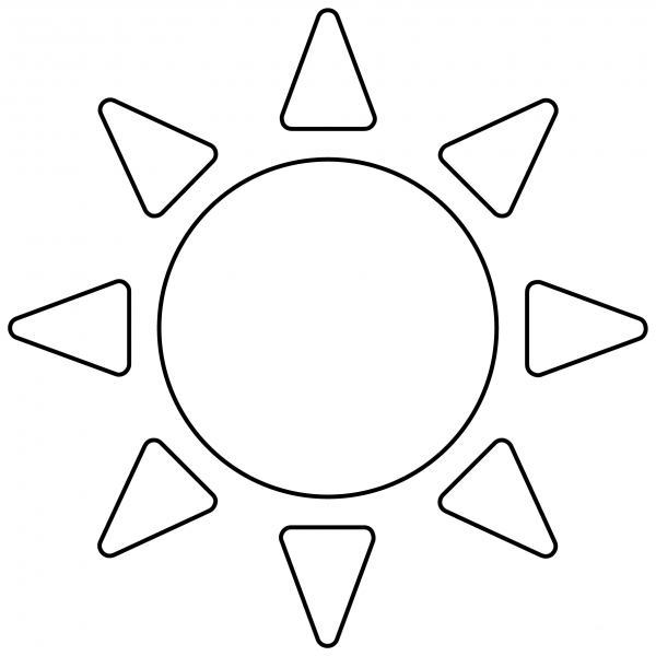 Sun Emoji coloring page image