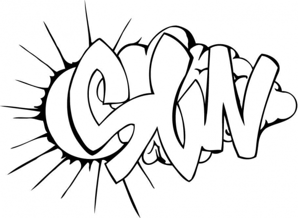 Sun Graffiti  coloring page image