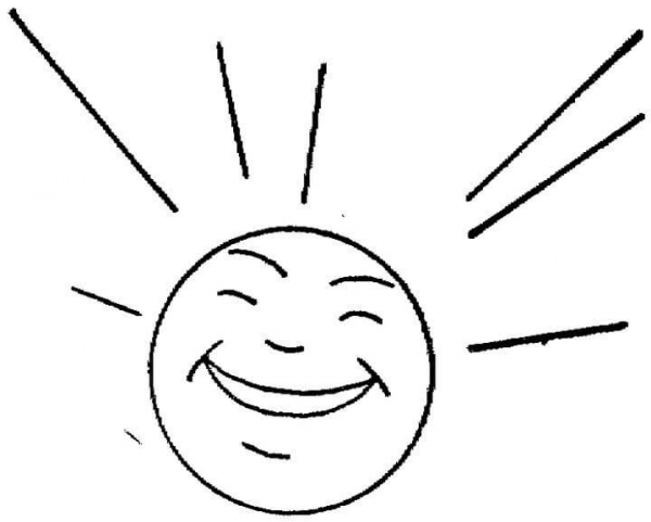 Sun is Happy coloring page image