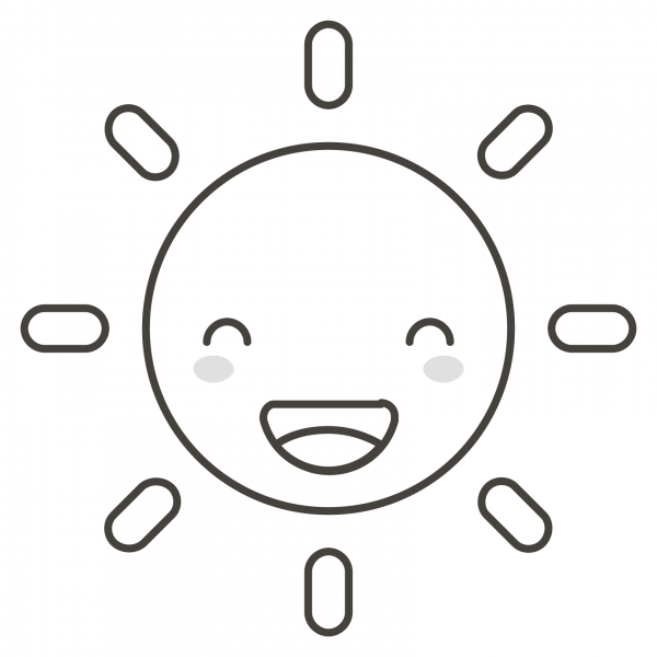 Sun with Face coloring page image