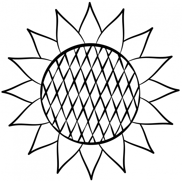 Sunflower coloring page image
