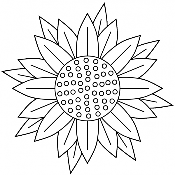 Sunflower coloring page image