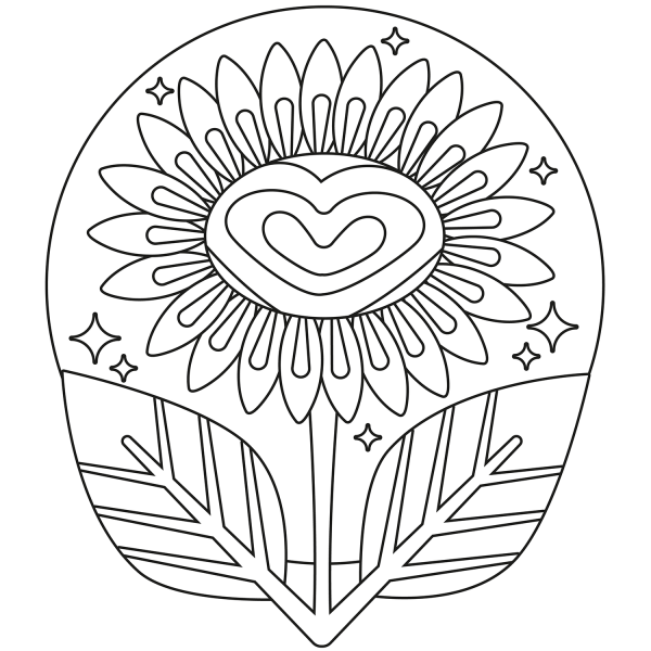 Sunflower coloring page image