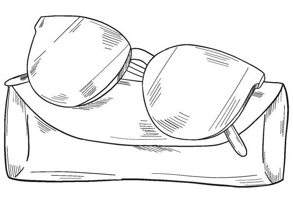 Sunglasses coloring page image