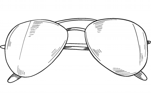 Sunglasses coloring page image