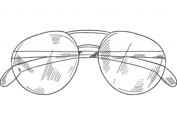 Sunglasses coloring page image
