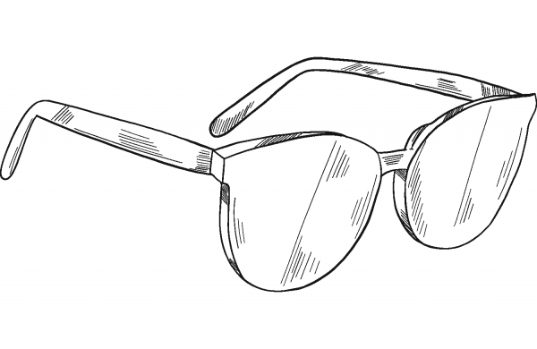 Sunglasses coloring page image
