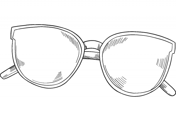 Sunglasses coloring page image