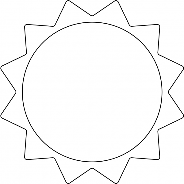 Sunrays Emoji coloring page image