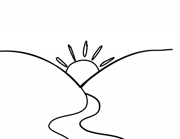 Sunrise coloring page image